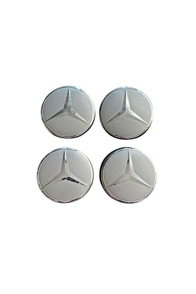 MERCEDES Set 4 capace roti 57mm exterior, 54mm interior Argintii compatibil/inlocuitor janta aliaj