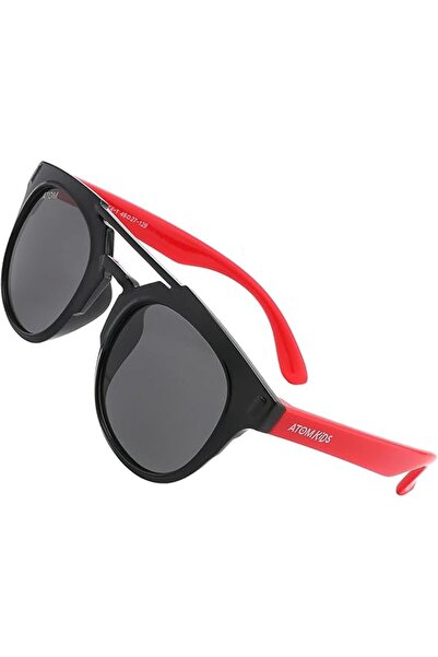 Atom Kids Round Sunglasses Polarized Red/Black AK4-1