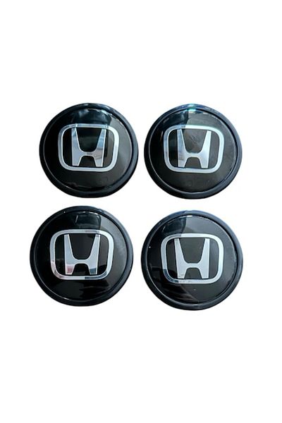 Universal Set 4 capace roti 65mm exterior, 58mm interior Honda negru compatibil/inlocuitor janta aliaj