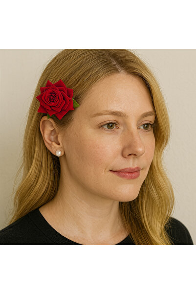 Massaltay Kadife Güllü Klips Toka – El Yapımı Şık Saç Tokası, Günlük ve Özel ...