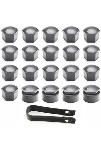 OEM Grey Rim Screw Caps 17mm 20 PU