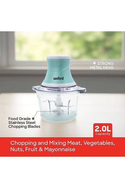 Sanford Sanford 500W Multifunctional Blender and Chopper, 2L Glass Jar and Steel Blades