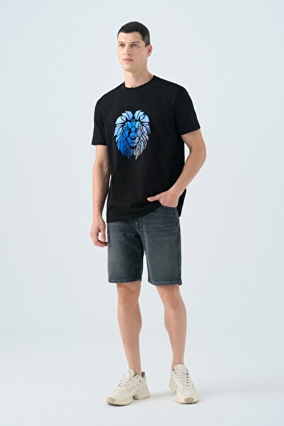 Loft Ανδρικό μπλουζάκι Regular Fit LF2039546 ΜΑΥΡΟ