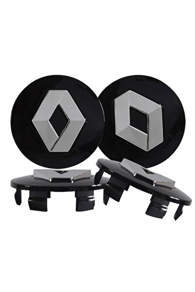 Bestdiverse Set 4 capace centrale pentru jante aliaj Renault, 57 mm, Negru