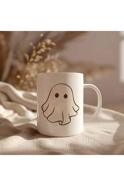 BB TRADE Halloween White Witch Designed White Ceramic Printed Mug 330ml