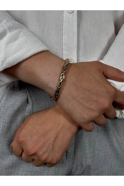 Arvens Gold Men's Thick Chain Bracelet Women's Stainless Steel Color Does Not Fade Unisex Tarnish Steel Bracelet