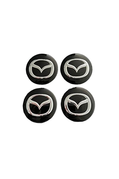 MAF Set of 4 wheel cap stickers aluminium self-adhesive for Mazda