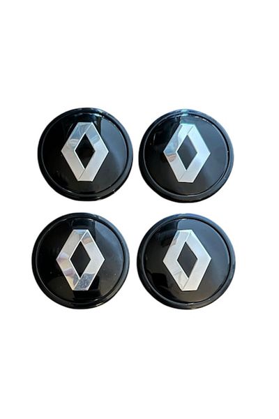 Universal Set 4 capace roti 65mm exterior, 56mm interior Renault negre compatibil/inlocuitor janta aliaj