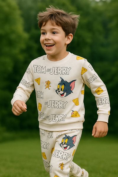 MAXI DRY Long Sleeve Seasonal Boys' Double Bottom Top Set Tom and Jerry
