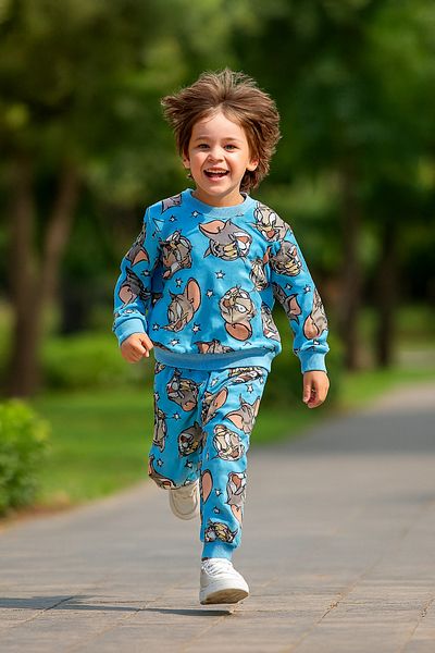 MAXI DRY Costum de sezon pentru băiat cu mâneci lungi, cu două piese, Tom și Jerry