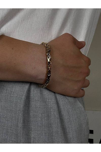 Arvens Gold Men's Thick Chain Bracelet Women's Stainless Steel Color Does Not Fade Unisex Tarnish Steel Bracelet