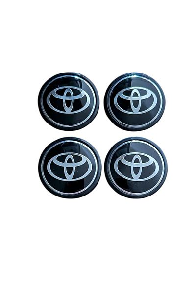 MAF Set 4 capace roți 62mm exterior Toyota negru compatibil/înlocuitor jantă aliaj