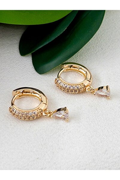 Siya Silver Zirkon Taşlı Damla Model Sallantılı Çelik Küpe