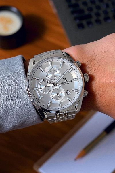 Daniel Klein Exclusive All Functions Active, Calendar, Steel Bracelet Metallic Dial Men's Wristwatch