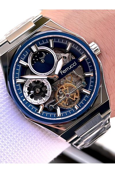 Ferrucci Automatic&Wind 3 Atm Water Resistant Steel Band Men Wrist Watch Bfc.03571.4
