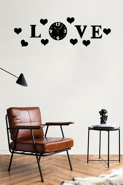Numa Concept Love Wooden Wall Clock Decoration Set