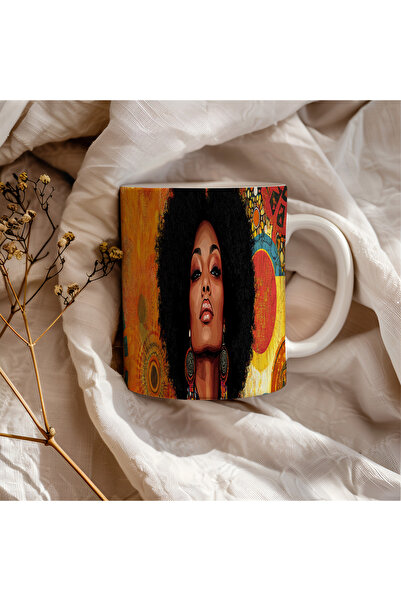 BB TRADE Designed White Ceramic Printed Mug Cup 330ml