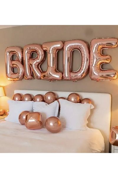 Çemrek Süs Parti Rose Bride Foil Balloon 1 Meter 100 cm and 10 Pcs 12 Inch Rose Balloon