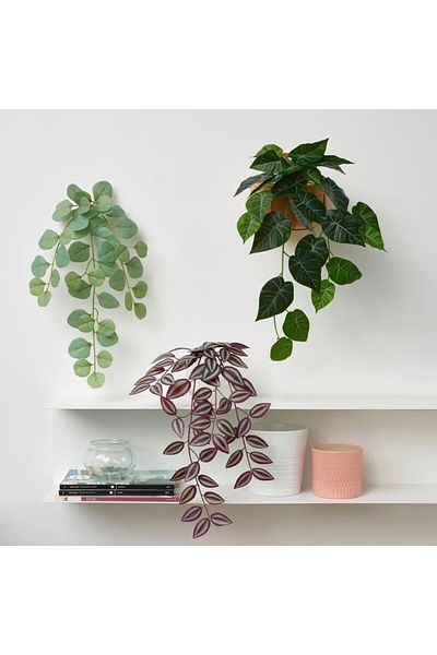 IKEA Artificial Plant with Wall Bracket, Indoor/Outdoor/Green/Purple