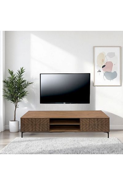 Al Saada Home TV Unit - 180x40x45cm - Brown