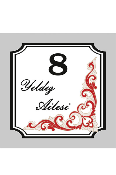 YALOVA SHOP Kişiye Özel Daire Kapı Numarası Ve Isimliği - Kapı Isimliği – Şık Mdf Tabela - Daire Isimliği