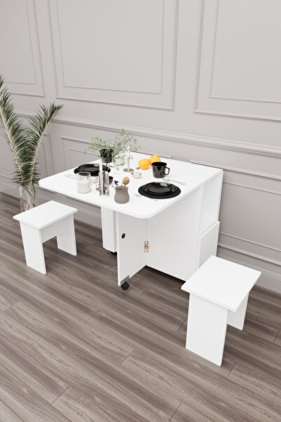 Y&A KIRAASYON KATLANABİLİR YEMEK MASASI 4 TABURELİ YEMEK MASASI