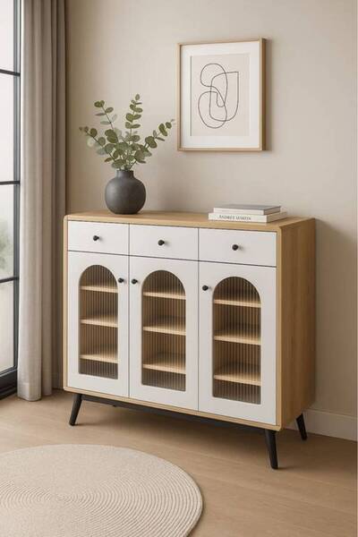 Al Saada Home Multi-Purpose Shoe Cabinet 100x35x95 - Wooden