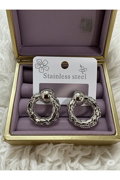 FAMEMUS ACCESSORY أقراط حلقة شبكية من الفولاذ