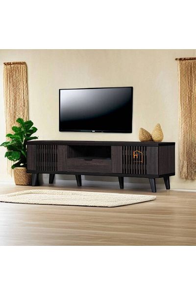 Al Saada Home Premium TV Unit - 180×40×45 cm - Wooden Grey