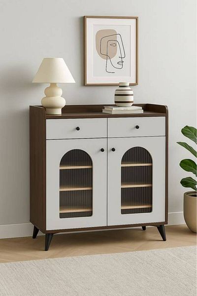 Al Saada Home خزانة أحذية متعددة الأغراض 80×35×95 - بني