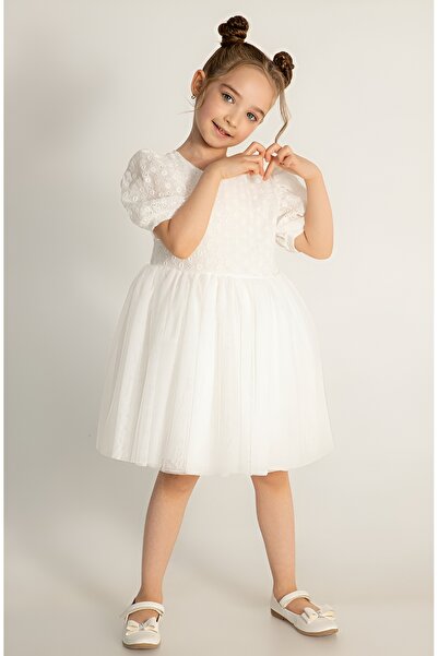 DMB BOYS & GIRLS Çaren Kids - Сукня-пачка з вишивкою для дівчинки - 100% бавовна, підкладка, верхня частина з вишивкою, короткі рукави