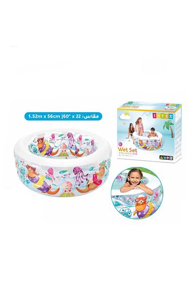 Intex حوض سباحة دائري صغير قابل للنفخ وقابل للحمل