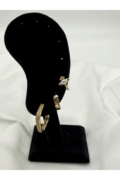 Lunays Xuping Tasarım Model 3 lü Halka Küpe seti