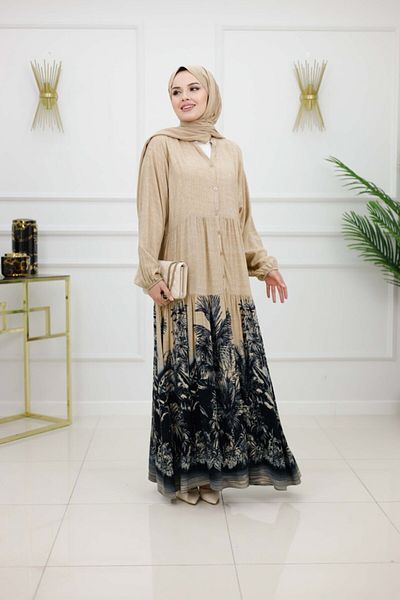 VALENS BOUTİQUE Women's Hijab Dress, Buttoned Dress