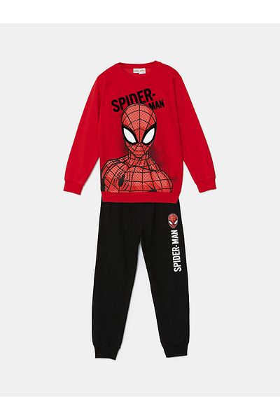 LC Waikiki Crew Neck S-Man Printed Boys Tracksuit Set