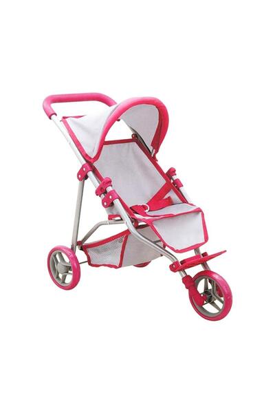 lowell home عربة أطفال نيسي وورلد ذات 3 عجلات باللون الوردي والرمادي