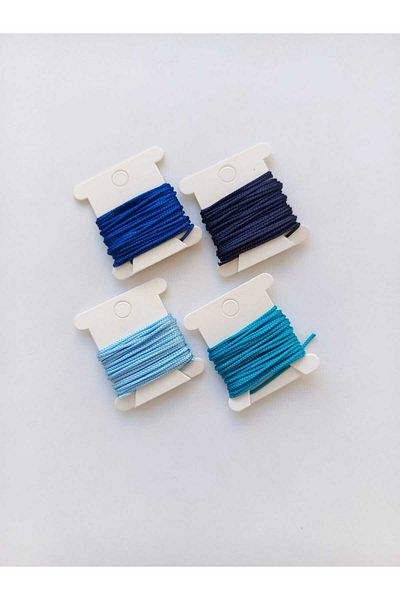 Eskişehir hobi sanat 1 mm 2 Meters 4 Colors Parachute Rope (Total 80 Meters) Macrame Bracelet Necklace Jewelry Design Hair Braid Rope