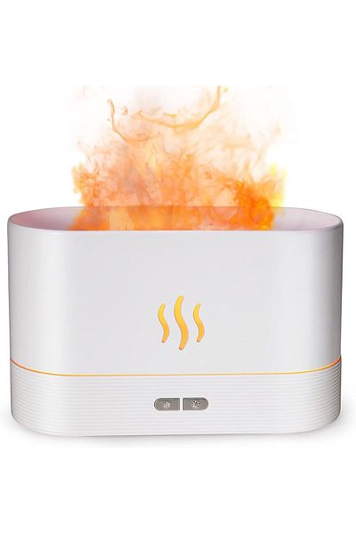 Shopi Original Flame Air Diffuser, Cool Mist Humidifier, Ultra-Silent Operation, Auto-Off Protection, Whit
