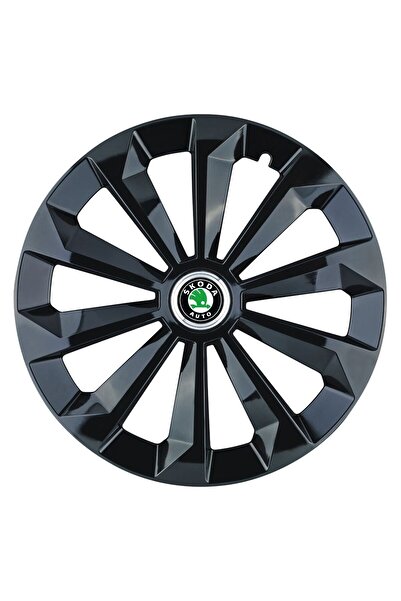 Autohelix MSA Set de 4 capace de jantă Fame negre R16 pentru gama auto Skoda
