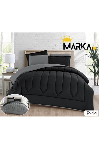 Marka مفرش نفرين ساده وجهين 2×1 طقم 6 قطع مقاس230×250سم