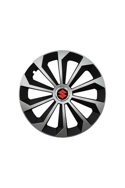 Autohelix MSA Set of 4 Fame Gray-Black wheel caps with R15 ring, for Suzuki car range