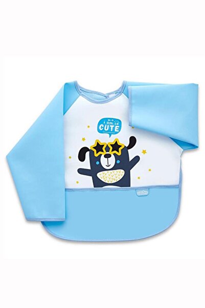 My Reality Fashion Poly Oilcloth Sleeved Baby Bib 034 Blue