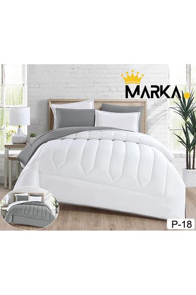 Marka مفرش نفرين ساده وجهين 2×1 طقم 6 قطع مقاس230×250سم