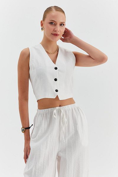 Nish&Chic Elastic Waist Trousers Vest Set