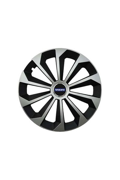 Autohelix MSA Set of 4 Fame Gray-Black wheel covers with R16 ring, for Volvo car range