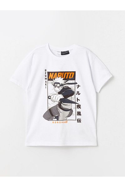 LC Waikiki Set de pijamale pentru băiat cu imprimeu Naruto cu decolteu