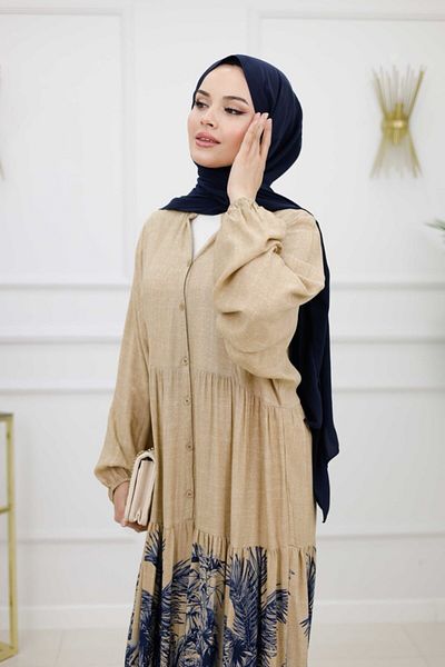 VALENS BOUTİQUE Women's Hijab Dress, Buttoned Dress