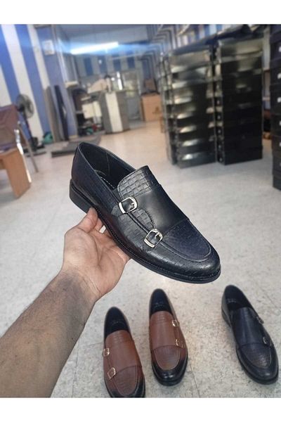 Savira Genuine Leather, Buckle Karu Model, 4 Seasons, Inner Outer Leather Men's Shoes