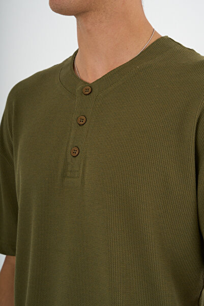 Redline Μονό ανδρικό μπλουζάκι Relax Fit Χακί