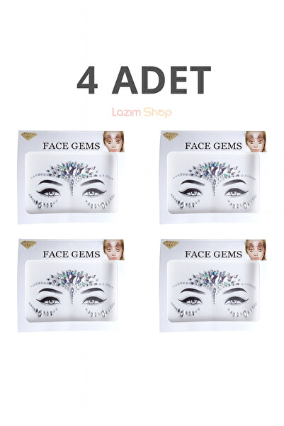 Lazım Shop 4 Adet Kendinden Yapışkanlı Büyük Yüz Taşı Elmas Model